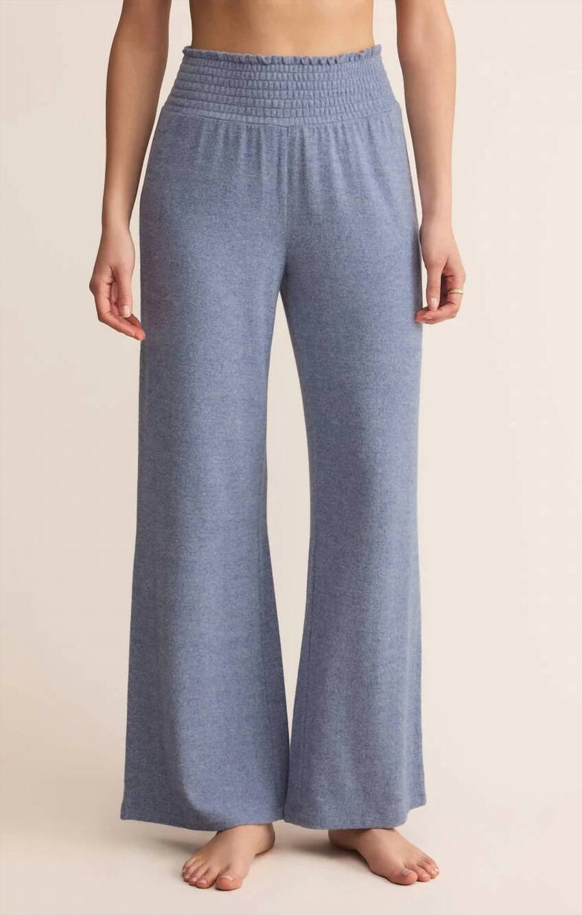 NEW Z SUPPLY women's dawn smocked pant in blue velvet